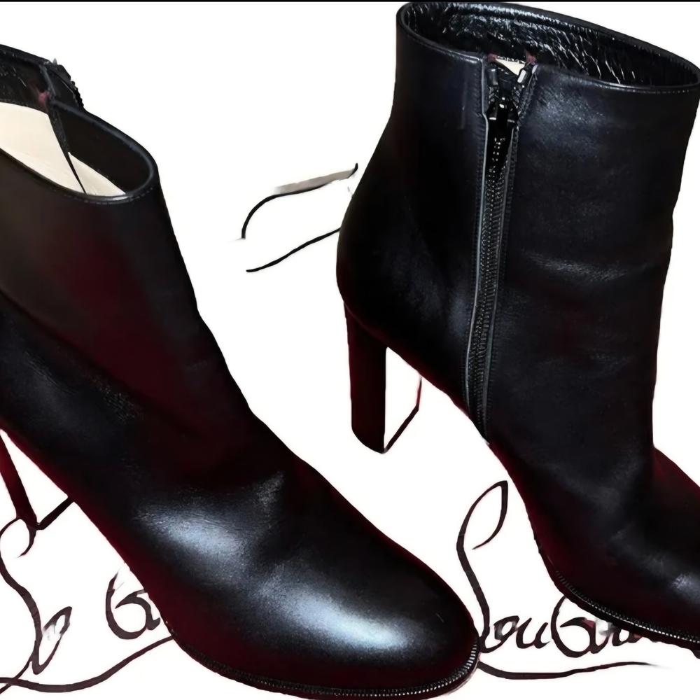 Christian Louboutin Sleek Black Ankle Booties